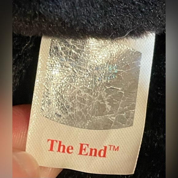 TY Beanie Baby “The End” Bear 1999 Black Plush Gold Fireworks Rare Y2K New Year - Picture 7 of 10